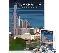 Puzzle for Adults 1000 Pieces Nashville Tennessee Art Adult Jigsaw Puzzles Difficult Hard Every Piece Is Unique - Unique Challenge Game (50x75cm)