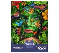 Puzzle for Adults 1000 Pieces Nature's Beauty Floral Face Art Puzzles for Adults Relaxing Games Precision Cutting Parent-child Interaction 52x38cm/1000pcs