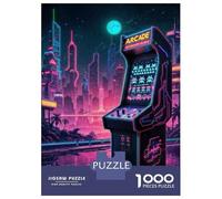Puzzle for Adults 1000 Pieces Neon Arcade Machine Retro Gaming Teenager Puzzles Toy Wall Decor Wall Decoration Unique Gifts for Birthday And Christmas 38x26cm/1000pcs
