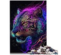 Puzzle for Adults 1000 Pieces neon tiger Learning Educational Toys Family Games 26x38cm is ideal as gifts for the whole family