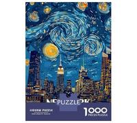 Puzzle for Adults 1000 Pieces New York City Starry Night Art Jigsaw Puzzle Toy Wall Decor Birthday Present Unique Gifts for Birthday And Christmas 70x50cm/1000pcs