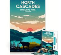 Puzzle for Adults 1000 Pieces North Cascades National Pa Exact Edge Art Mental Exercise Fun Quiet Play Game Birthday Activity (50x75cm)