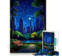 Puzzle for Adults 1000 Pieces NY Central Park Pixel Art Exact Edge Art Mental Exercise Fun Quiet Play Game Birthday Activity (50x75cm)