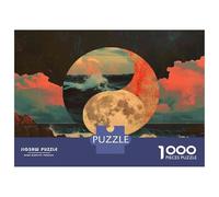 Puzzle for Adults 1000 Pieces Ocean Moon Yin Yang Art Print Jigsaws for Adults Toy Wall Decor Presents for Women Unique Gifts for Birthday And Christmas 38x26cm/1000pcs