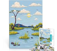 Puzzle for Adults 1000 Pieces Okavango Delta Landscape Lernspiele Heimdekoration Tolle Geschenke und Spielzeuge52x38cm