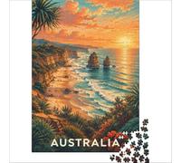Puzzle for Adults 1000 Pieces Orange Sunset Over Australia Presents for Women for Educational Game Great Gift for Games 38x52cm