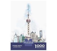 Puzzle for Adults 1000 Pieces Oriental Pearl Tower Shanghai China Jigsaw for Adults Relax Games Analysis And Logic Birthday And Unique Gifts 52x38cm/1000pcs