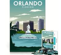 Puzzle for Adults 1000 Pieces Orlando Florida Travel Art Exact Edge Art Mental Exercise Fun Quiet Play Game Birthday Activity (38x26cm)