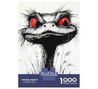 Puzzle for Adults 1000 Pieces Ostrich with Red Eyes Puzzles for Adults Hands-on Game Difficult Hard Unique Gifts for Birthday And Christmas 38x26cm/1000pcs