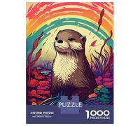 Puzzle for Adults 1000 Pieces Otter Rainbow Jigsaw for Adults Relax Games Analysis And Logic Birthday And Unique Gifts 70x50cm/1000pcs