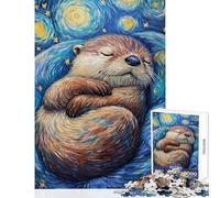 Puzzle for Adults 1000 Pieces Otter's Dreamy Night Hands-on Game Difficult Hard Home Decoration Toys Artists Collection, Fine Art (50X75cm)