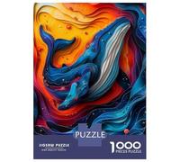 Puzzle for Adults 1000 Pieces Papercut Whale in Space Puzzles for Adults Relaxing Games Precision Cutting Parent-child Interaction 38x26cm/1000pcs