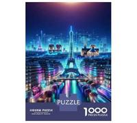 Puzzle for Adults 1000 Pieces Paris Cityscape with Eiffel Tower Puzzles for Adults Relaxing Games Precision Cutting Parent-child Interaction 70x50cm/1000pcs