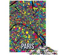 Puzzle for Adults 1000 Pieces Paris Pop Art City Map Puzzles for Teenagers Birthday Present Difficult And Challenge Toy Intellectual Game (38x52cm/1000pcs)