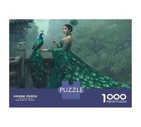 Puzzle for Adults 1000 Pieces Peacock Feather Wedding Dress Puzzles for Adults Hands-on Game Difficult Hard Unique Gifts for Birthday And Christmas 52x38cm/1000pcs