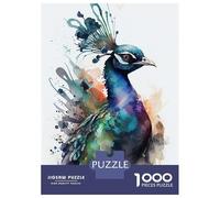 Puzzle for Adults 1000 Pieces Peacock Watercolors Adult Jigsaw Puzzle Hands-on Game Precision Cutting for Is Ideal As A Gift 52x38cm/1000pcs