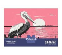 Puzzle for Adults 1000 Pieces Pelican Sunset Dock Art Print Puzzles for Adults Hands-on Game Difficult Hard Unique Gifts for Birthday And Christmas 70x50cm/1000pcs
