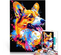 Puzzle for Adults 1000 Pieces Pembroke Welsh Corgi dog Difficult and Challenge 26x38cm with Matching Poster and Trivia Sheet
