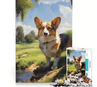 Puzzle for Adults 1000 Pieces Pembroke Welsh Corgi, Relaxing Games, Fun Activities at Home, with Matching Poster And Trivia Sheet 50x75cm