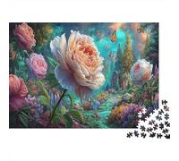Puzzle for Adults 1000 Pieces, Peonies Bloom in A Magical Garden, Scenery, Impossible Hard Difficult Challenging, Home Decoration, Gift for Men & Women 38x26cm/1000pcs