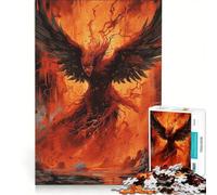 Puzzle for Adults 1000 Pieces Phoenix Flying Out of Fire, DIY Toys, Challenging To Complete, Artists' Collection, Fine Arts 50x75cm