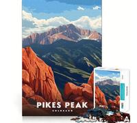 Puzzle for Adults 1000 Pieces Pikes Peak Colorado Exact Edge Art Mental Exercise Fun Quiet Play Game Birthday Activity (38x52cm)