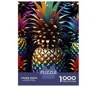 Puzzle for Adults 1000 Pieces Pineapple Metallic Adult Jigsaw Puzzle Hands-on Game Precision Cutting for Is Ideal As A Gift 52x38cm/1000pcs