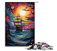 Puzzle for Adults 1000 Pieces Pirate Ship in The Universe Jigsaw for Educational Game Challenge Toy Unique Home Decor And Gifts 1000 PCS