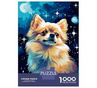 Puzzle for Adults 1000 Pieces Pomeranian Dog Pixel Art Puzzles for Adults Relaxing Games Precision Cutting Parent-child Interaction 38x26cm/1000pcs