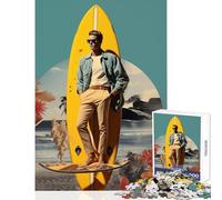 Puzzle for Adults 1000 Pieces Postmodern Surfing Dreams Jigsaw Puzzles for Teenagers Staycation Kill Time Fun Activities at Home Unique Challenge Game (50x75cm)