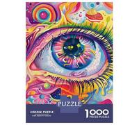 Puzzle for Adults 1000 Pieces Psychedelic Eye Art Print Puzzles for Adults Relaxing Games Precision Cutting Parent-child Interaction 52x38cm/1000pcs