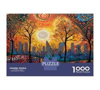 Puzzle for Adults 1000 Pieces Psychedelic Forest Art Print Puzzles for Adults Hands-on Game Difficult Hard Unique Gifts for Birthday And Christmas 38x26cm/1000pcs