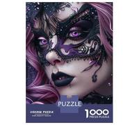 Puzzle for Adults 1000 Pieces Purple Gothic Masked Woman Adult Jigsaw Puzzle Hands-on Game Precision Cutting for Is Ideal As A Gift 70x50cm/1000pcs