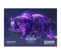 Puzzle for Adults 1000 Pieces Purple Tiger Fantasy Artwork Puzzles for Adults Hands-on Game Difficult Hard Unique Gifts for Birthday And Christmas 38x26cm/1000pcs