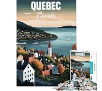 Puzzle for Adults 1000 Pieces Quebec City Landscape Poster Hands-on Game Addictive Toys to Cultivate Patience Secret Santa Gifts Staycation Kill Time (Size 38x26cm)