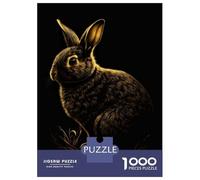 Puzzle for Adults 1000 Pieces Rabbit Gold Black Jigsaws for Adults Family Game Perfect Decoration Unique Gifts for Birthday And Christmas 52x38cm/1000pcs