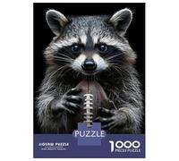 Puzzle for Adults 1000 Pieces Raccoon American Football Puzzles for Adults Hands-on Game Difficult Hard Unique Gifts for Birthday And Christmas 38x26cm/1000pcs