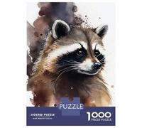 Puzzle for Adults 1000 Pieces Raccoon Watercolor Jigsaw for Adults Relax Games Analysis And Logic Birthday And Unique Gifts 38x26cm/1000pcs