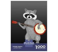 Puzzle for Adults 1000 Pieces Racoon Playing The Banjo Adult Jigsaw Puzzle Hands-on Game Precision Cutting for Is Ideal As A Gift 70x50cm/1000pcs