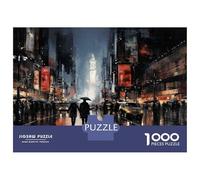 Puzzle for Adults 1000 Pieces Rainy Cityscape with Umbrellas Puzzles for Adults Hands-on Game Difficult Hard Unique Gifts for Birthday And Christmas 70x50cm/1000pcs