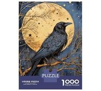 Puzzle for Adults 1000 Pieces Raven at Night Adult Jigsaw Puzzle Hands-on Game Precision Cutting for Is Ideal As A Gift 52x38cm/1000pcs