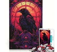 Puzzle for Adults 1000 Pieces Raven at The End of Time Relaxing Games Fun Activities at Home with Matching Poster And Trivia Sheet 38x26cm