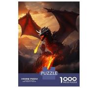 Puzzle for Adults 1000 Pieces Red Fire Elder Dragon Jigsaw for Adults Relax Games Analysis And Logic Birthday And Unique Gifts 38x26cm/1000pcs