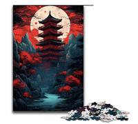Puzzle for Adults 1000 Pieces Red Temple And Darkness of The Moon Jigsaw for Educational Game Challenge Toy Unique Home Decor And Gifts 75x50cm