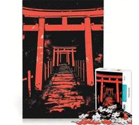Puzzle for Adults 1000 Pieces Red Torii Gate Path DIY Toys Challenging To Complete Artists' Collection Fine Arts 50x75cm