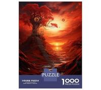 Puzzle for Adults 1000 Pieces Red Tree at Sunset Jigsaw for Adults Relax Games Analysis And Logic Birthday And Unique Gifts 38x26cm/1000pcs
