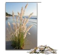 Puzzle for Adults 1000 Pieces Reed Flower Beach Jigsaw Puzzle Every Piece Is Unique - Challenging Family Fun Game 1000 PCS(75x50cm)