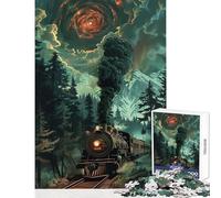 Puzzle for Adults 1000 Pieces Retro Locomotive Train DIY Toys Gift Birthday Relax Games with Fully Interlocking Randomly Shaped Pieces Size 38x52cm