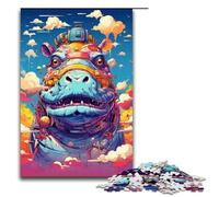 Puzzle for Adults 1000 Pieces Robot Hippo by of Thick Coloured Cloud Jigsaw Every Piece Is Unique Challenging Family Fun Game 75x50cm