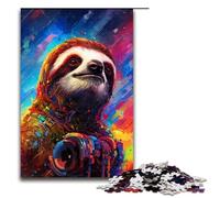 Puzzle for Adults 1000 Pieces Robot Sloth by SplattersLots of Thick Coloured Cloud Jigsaw Every Piece Is Unique Challenging Family Fun Game 1000 PCS